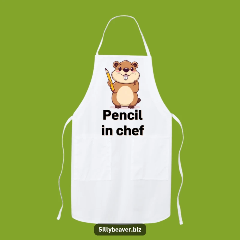 Funny Beaver Inspiration Apron: Artist Beaver Kitchen Gear, Funny Gift