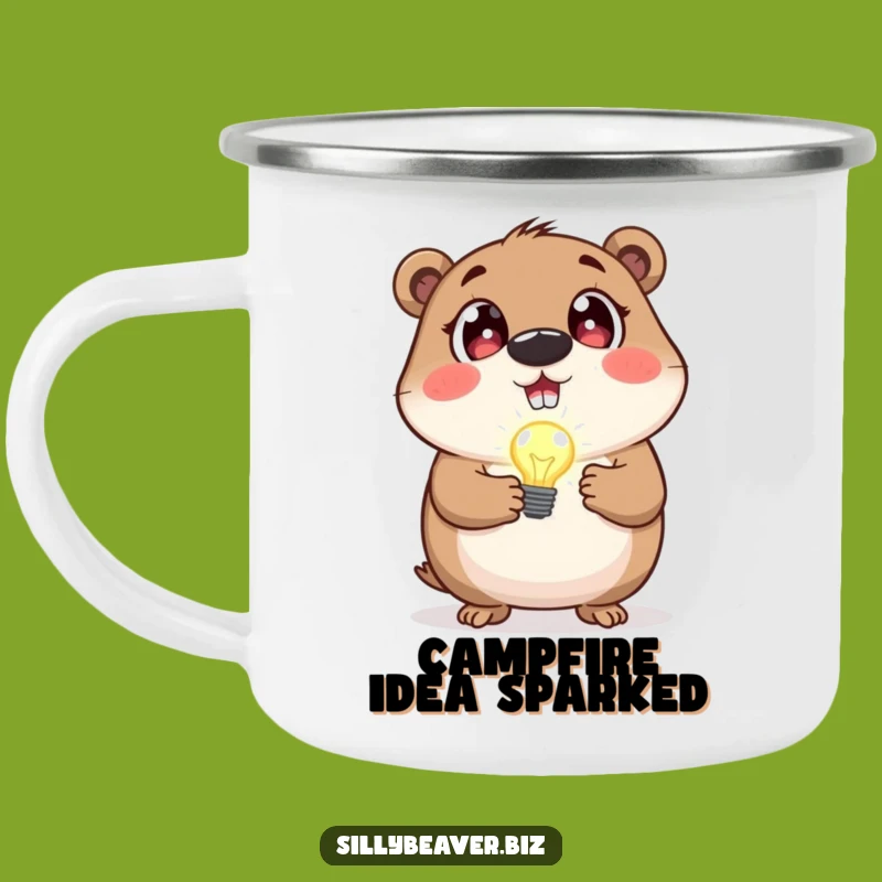 Funny Beaver Idea Camping Mug: Adventure with Bright Sparks, Perfect Gift