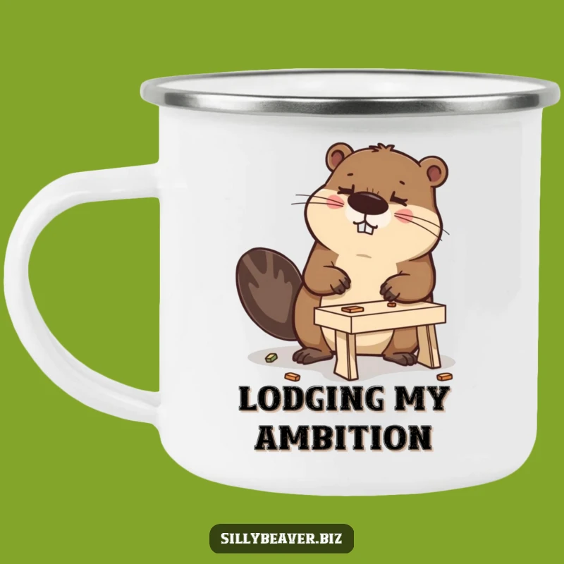 Funny Beaver Builder Camping Mug: Adventure with Determination, Perfect Outdoor Gift