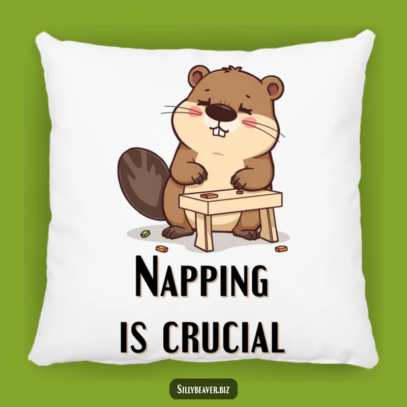 Funny Beaver Desk Pillow: Comfy Support for Your Building Dreams, Perfect Gift