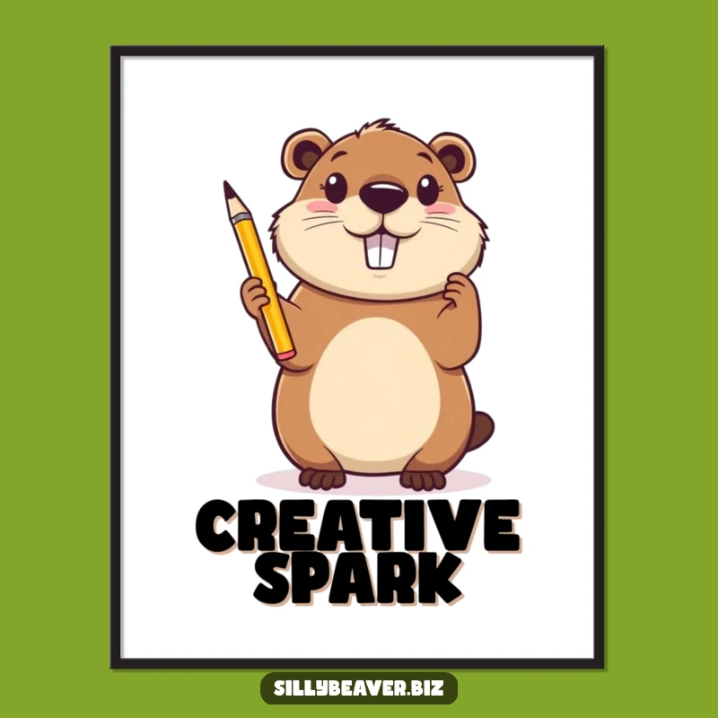 Funny Beaver Inspiration Digital Art: High-Res Creative Beaver Print