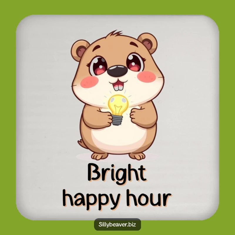 Funny Beaver Idea Coaster: Protect Surfaces with Bright Humor, Great Gift