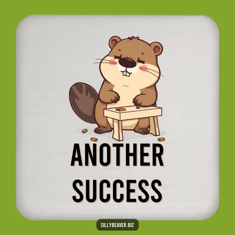 Funny Beaver Desk Coaster: Protect Surfaces with Determined Humor, Great Gift