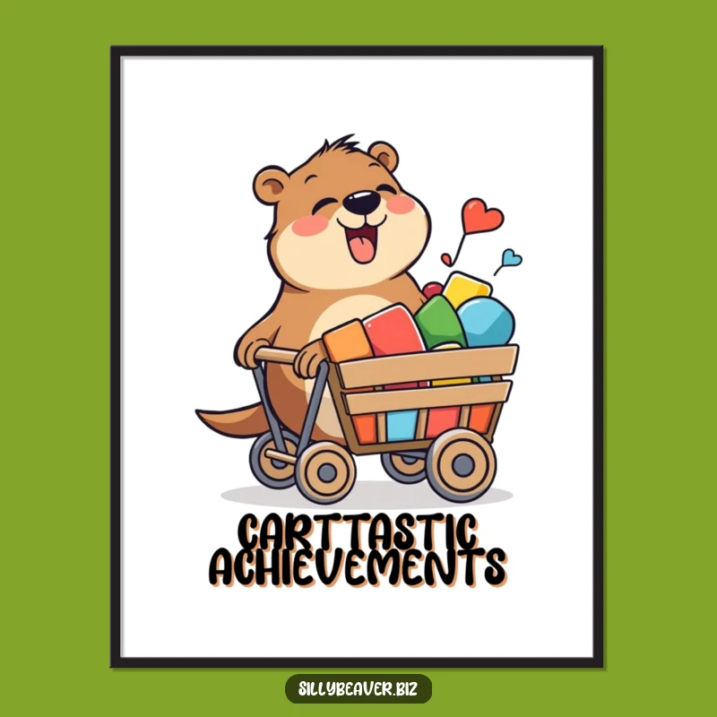 Free Printable Wall Art: Happy Beaver Cart DIY Downloadable Decor