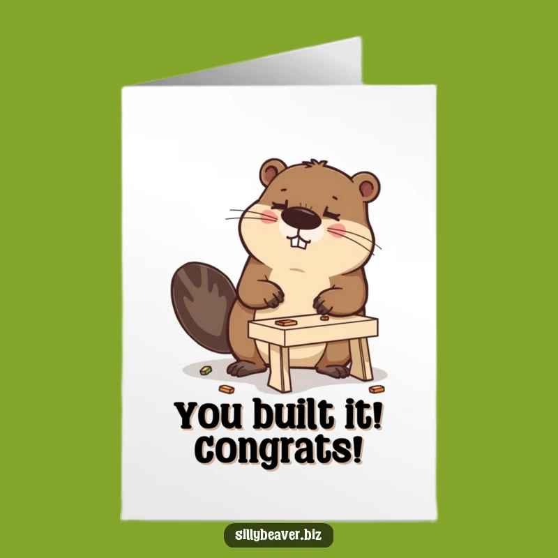 Free Printable Beaver Card: Funny DIY Congratulations Gift for New Job