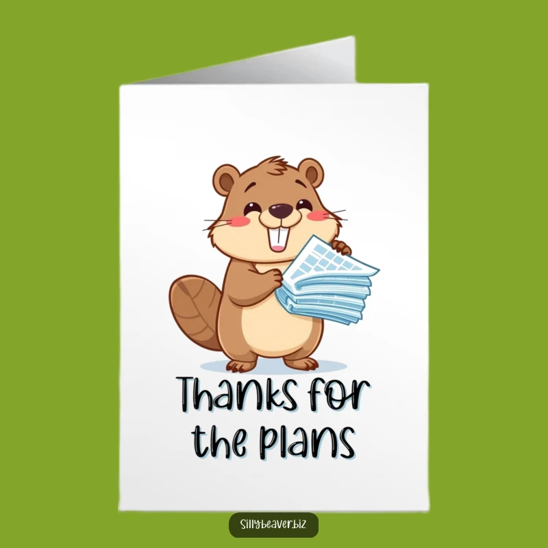 Free Printable Thank You Card: Beaver Builder, Humorous Downloadable Greeting for Help