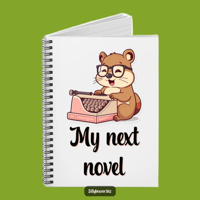 Funny Beaver Typist Notebook: Spectacled Beaver Journal for Writers, Gift Idea