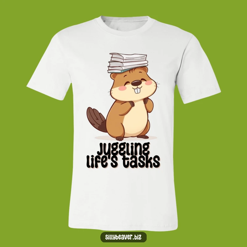 Funny Beaver Paper Stack Tee: Work Life Humor, Ideal Funny Gift T-Shirt