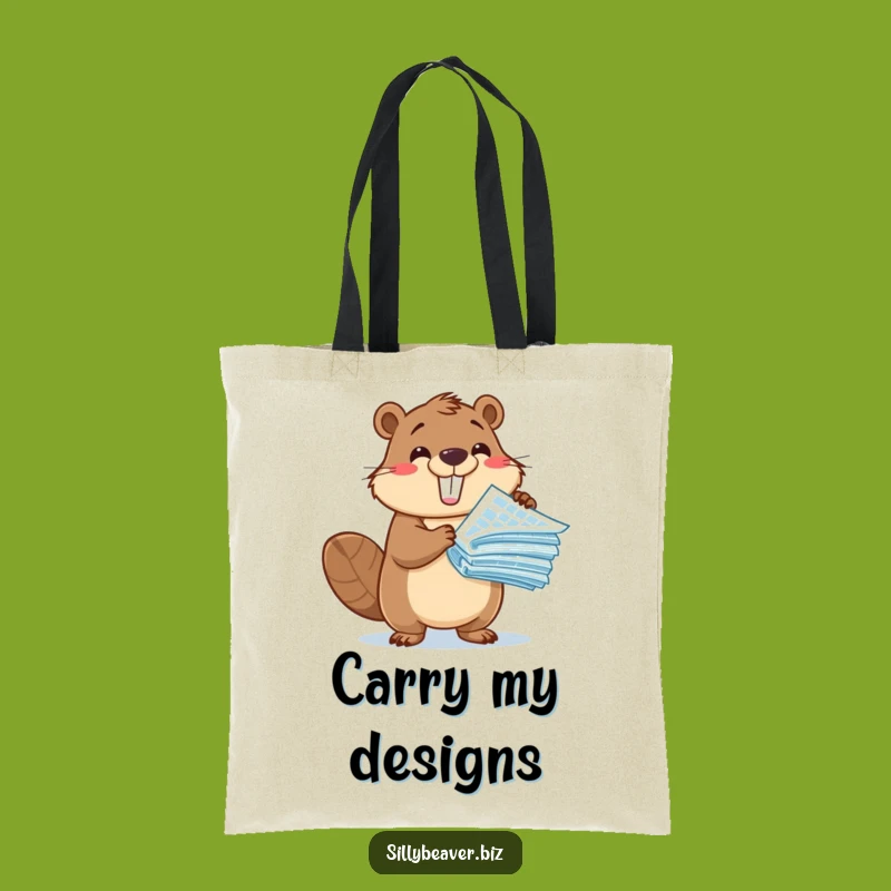 Funny Beaver Blueprint Tote Bag: Carry Your Vision, Architect Accessory Gift
