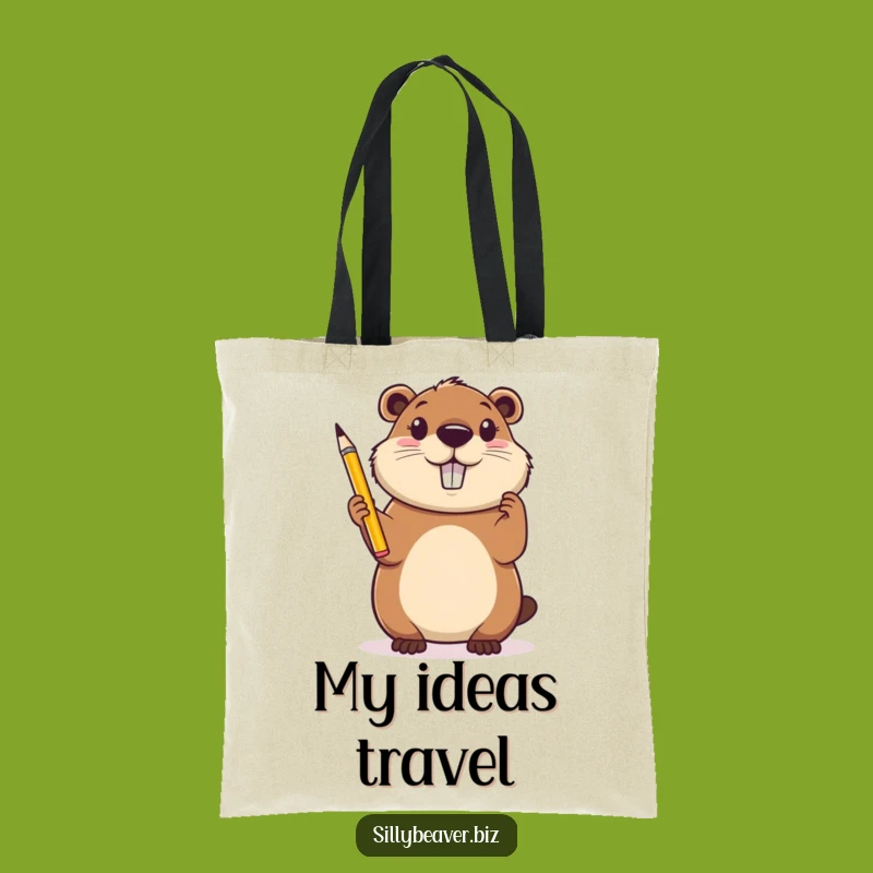 Funny Beaver Inspiration Tote Bag: Carry Your Ideas, Creative Accessory Gift